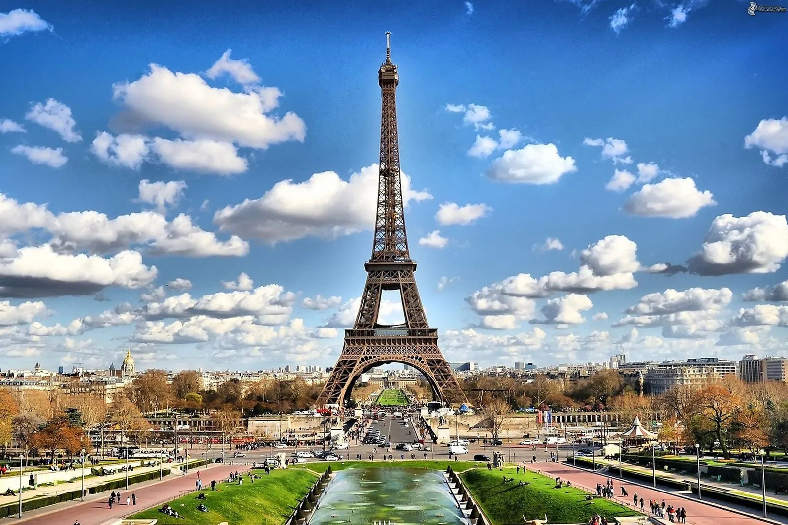 The Eiffel Tower and central Paris viewed from across the city