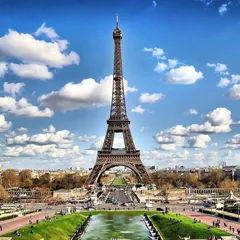 The Eiffel Tower and central Paris viewed from across the city